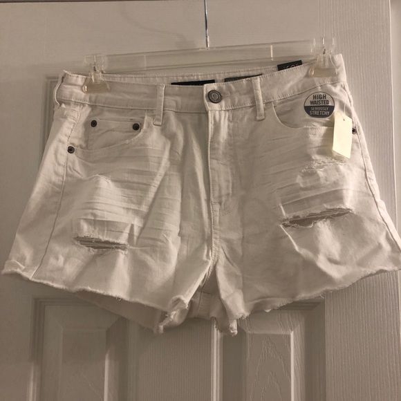 SOLD Aeropostale White Denim Shorts High Waisted - Picture 2 of 5